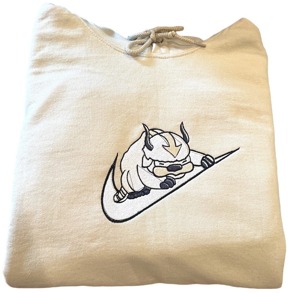 Appa The Last Airbender Swoosh Tan hoodie.